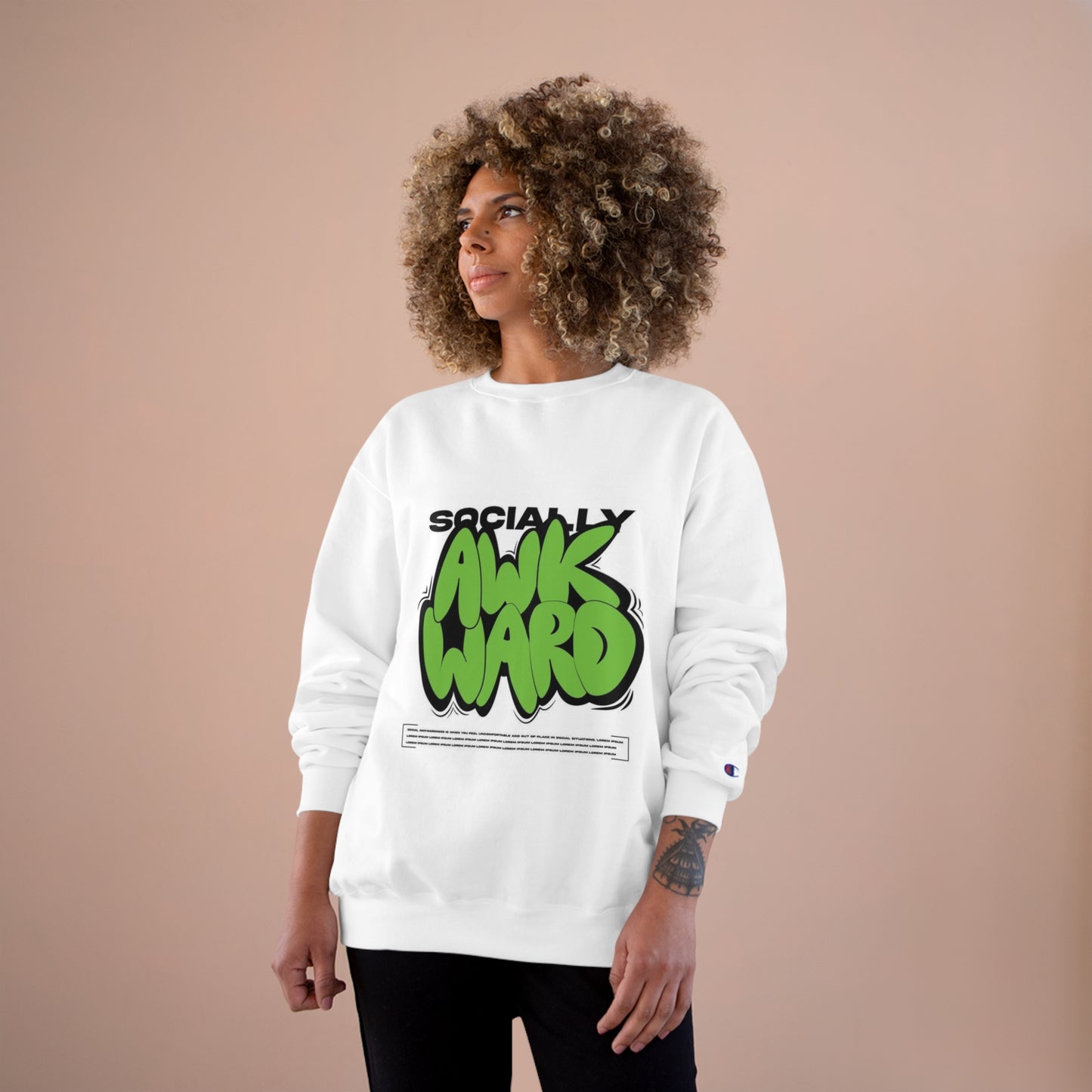 Socially Awkward Champion Sweatshirt - Trendy Graphic Casual Wear