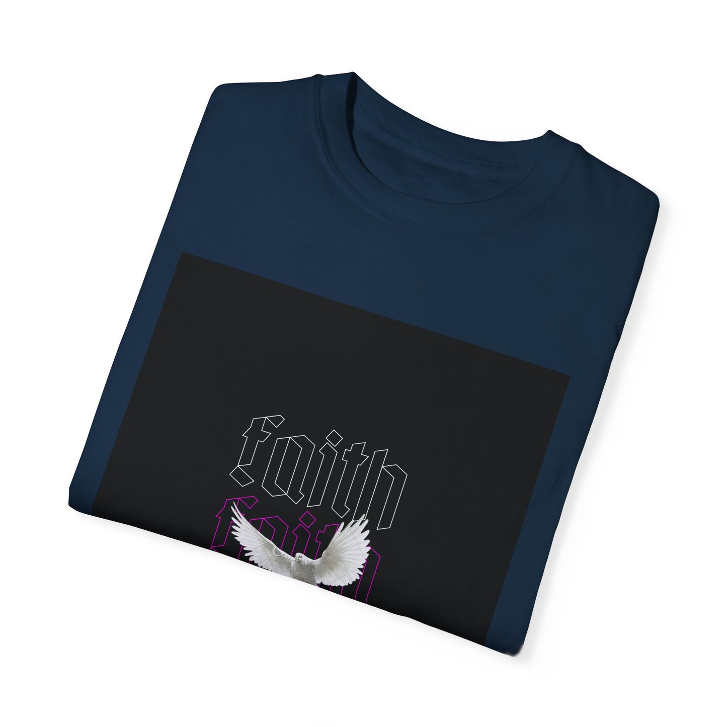 Unisex Garment-Dyed Faith T-Shirt - Inspirational Design with Dove - Perfect for Spirituality and Everyday Wear