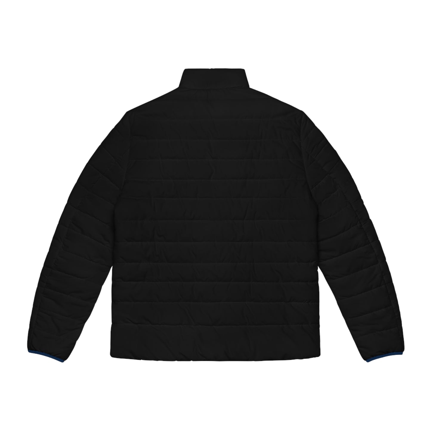 Men's Black Puffer Jacket with Subtle Star Logo – Lightweight Insulated Coat