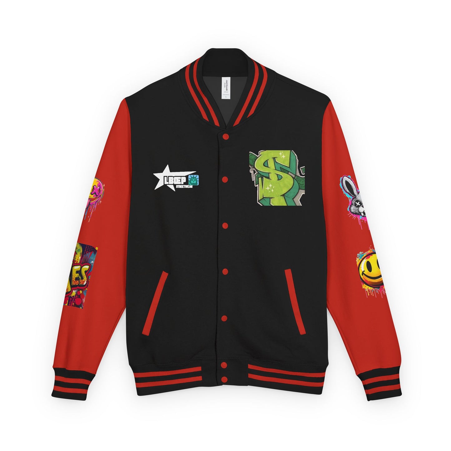 Trendy Unisex Heavyweight Letterman Jacket with Bold Graphics