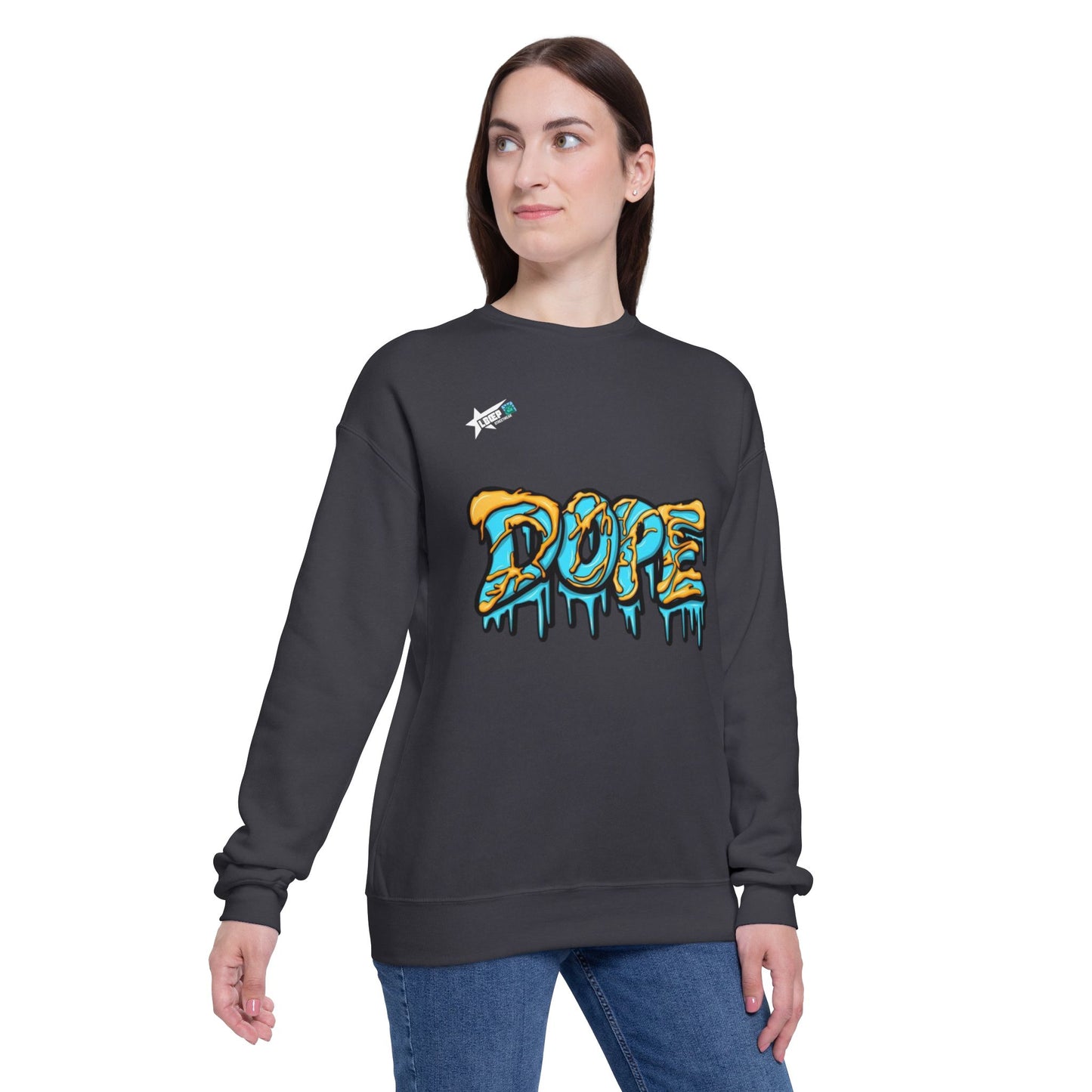 Colorful Graffiti 'DOPE' Unisex Drop Shoulder Sweatshirt