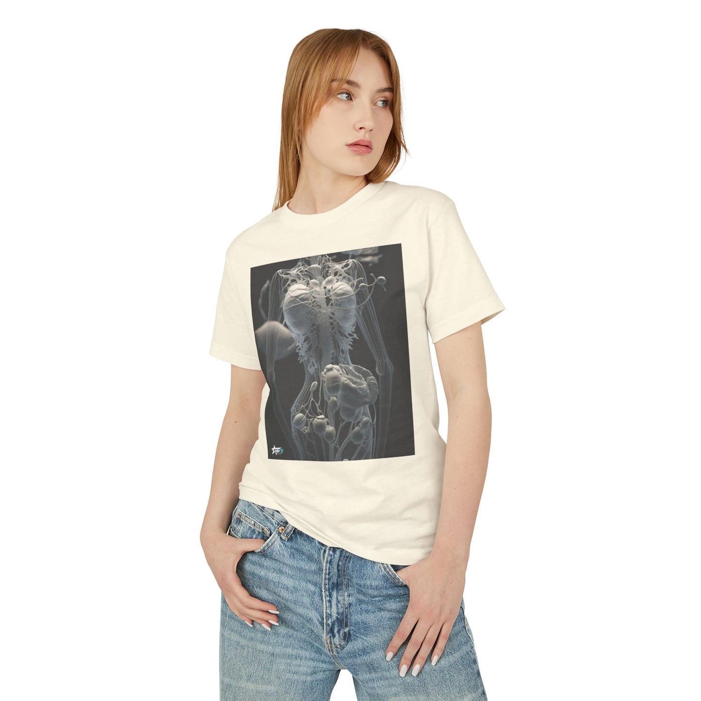 Unisex Tee with X-Ray Jellyfish Design - Perfect for Ocean Lovers