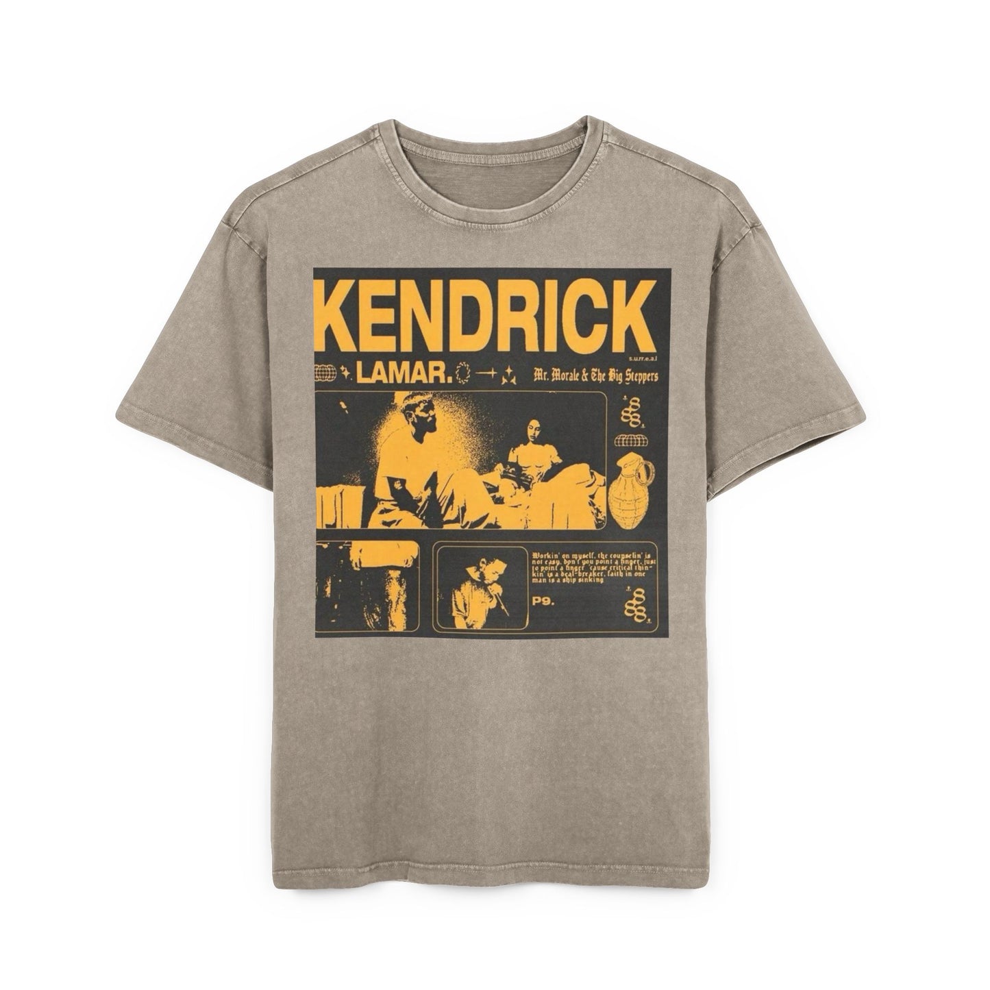 Kendrick Lamar Acid Washed Oversized Tee - Stylish Vintage Graphic T-Shirt