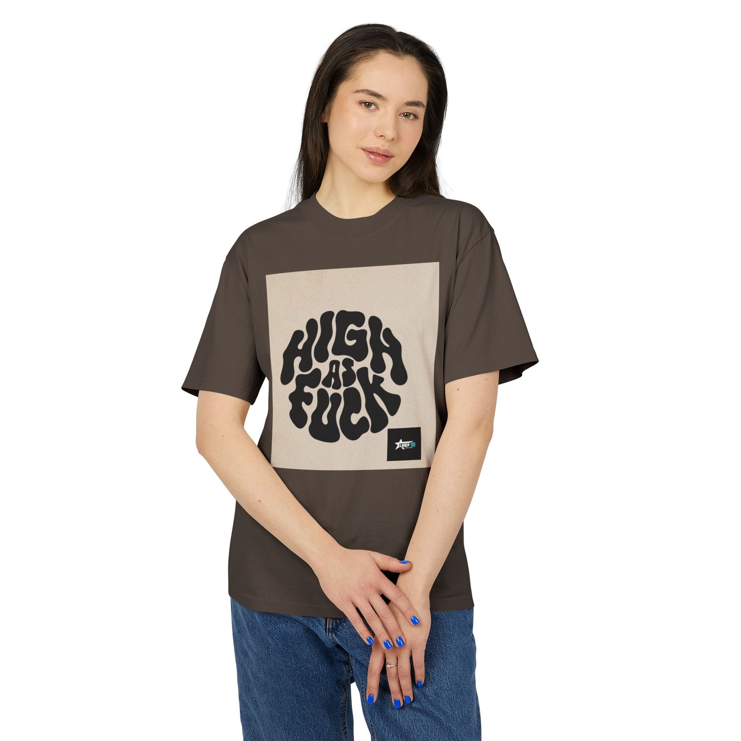 Faded Graphic Tee - 'HIGH AS F***' Unisex Heavy Tee for Casual Style