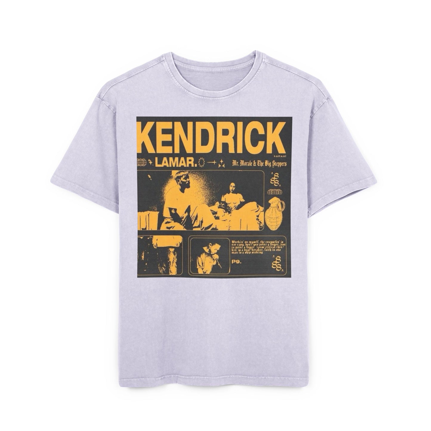 Kendrick Lamar Acid Washed Oversized Tee - Stylish Vintage Graphic T-Shirt