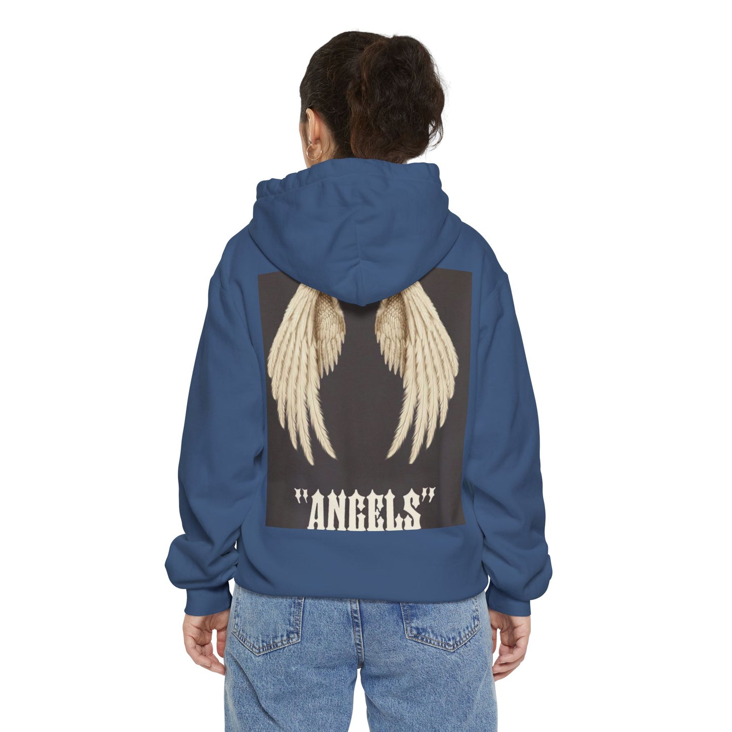 Unisex Garment-Dyed Hoodie - Streetwear with Encouraging 'Angels' Design