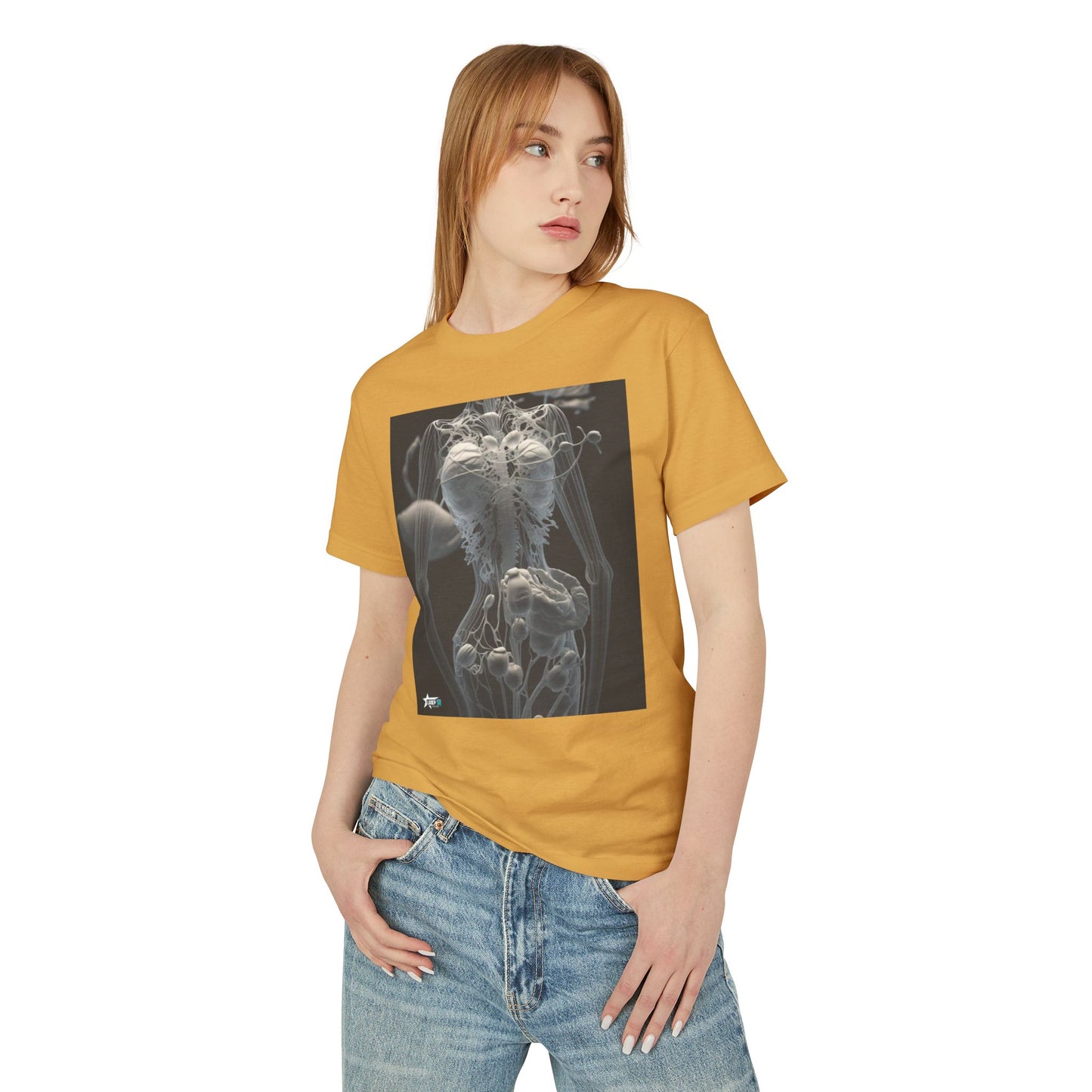 Unisex Tee with X-Ray Jellyfish Design - Perfect for Ocean Lovers