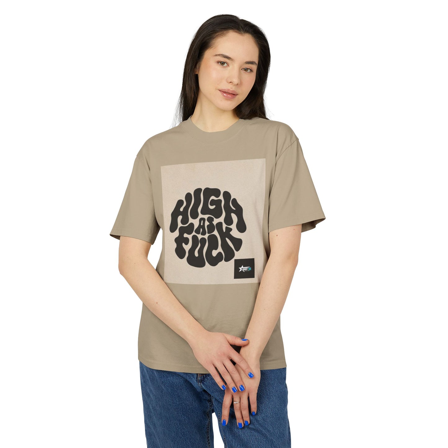 Faded Graphic Tee - 'HIGH AS F***' Unisex Heavy Tee for Casual Style