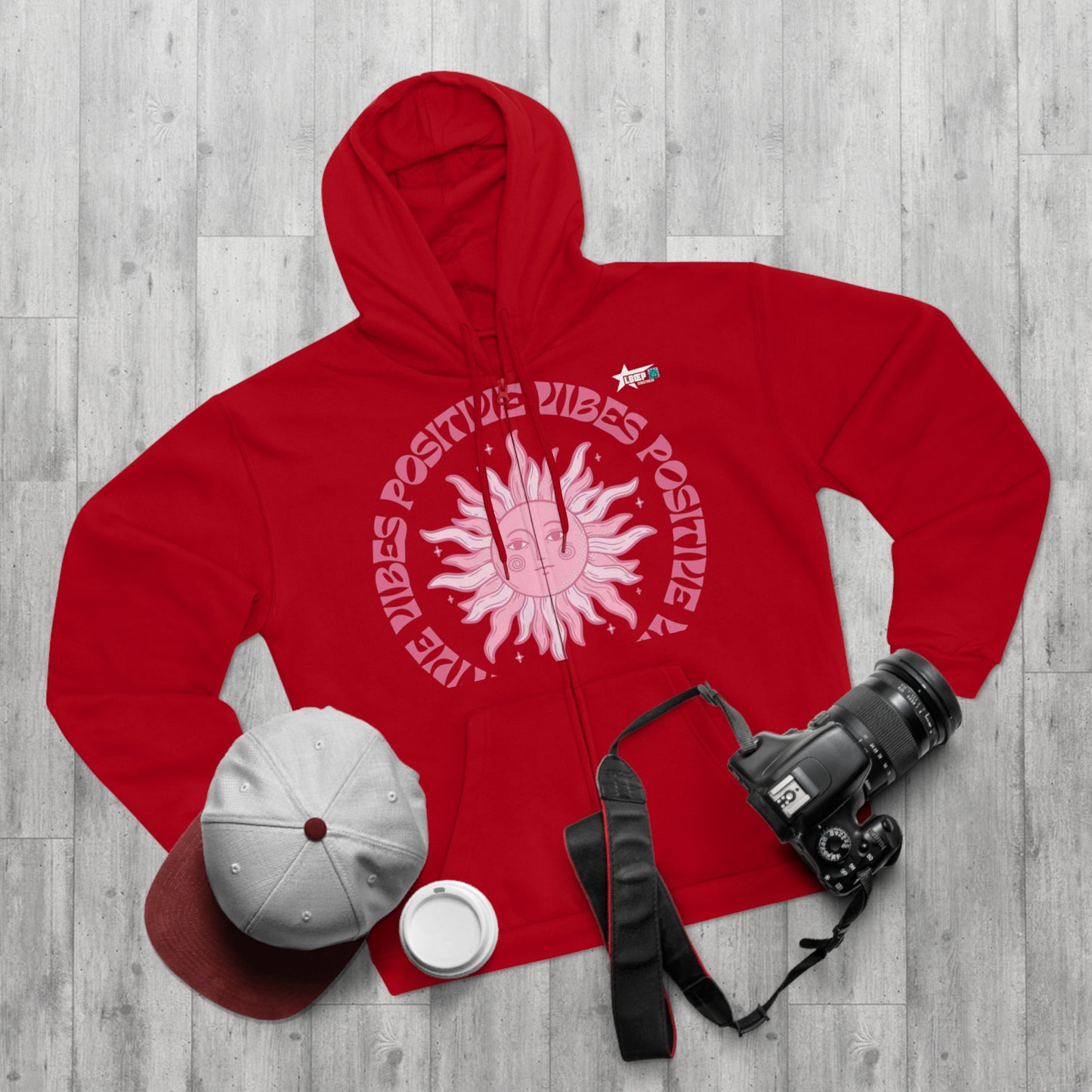 Positive Vibes Unisex Hooded Zip Sweatshirt