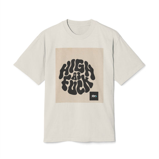 Faded Graphic Tee - 'HIGH AS F***' Unisex Heavy Tee for Casual Style