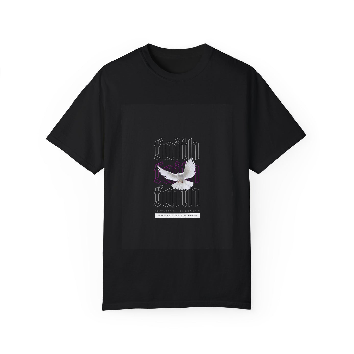 Unisex Garment-Dyed Faith T-Shirt - Inspirational Design with Dove - Perfect for Spirituality and Everyday Wear