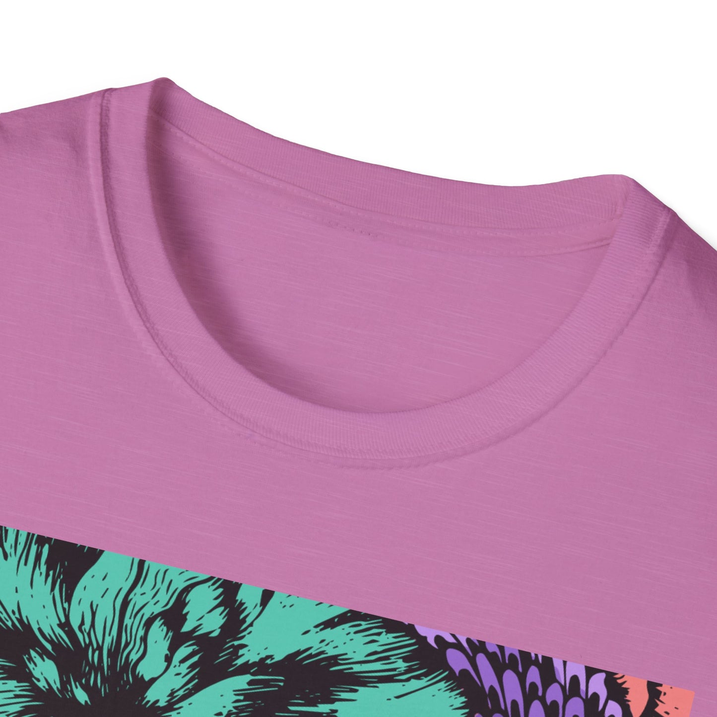 Vibrant Floral Art Unisex Softstyle T-Shirt - Colorful Bohemian Tee