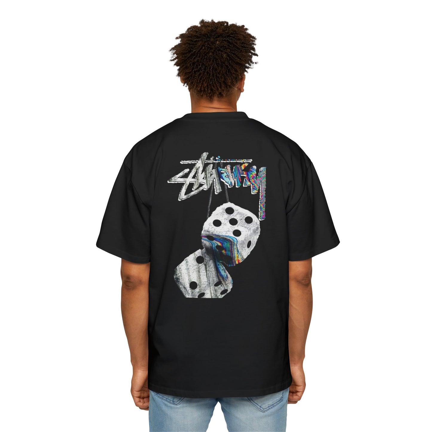 Men's Heavy Oversized Tee - Bold Angel Graphic Tee for Streetwear Style