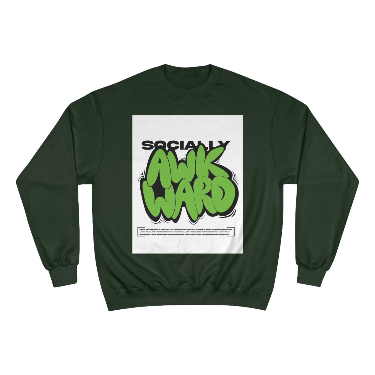 Socially Awkward Champion Sweatshirt - Trendy Graphic Casual Wear