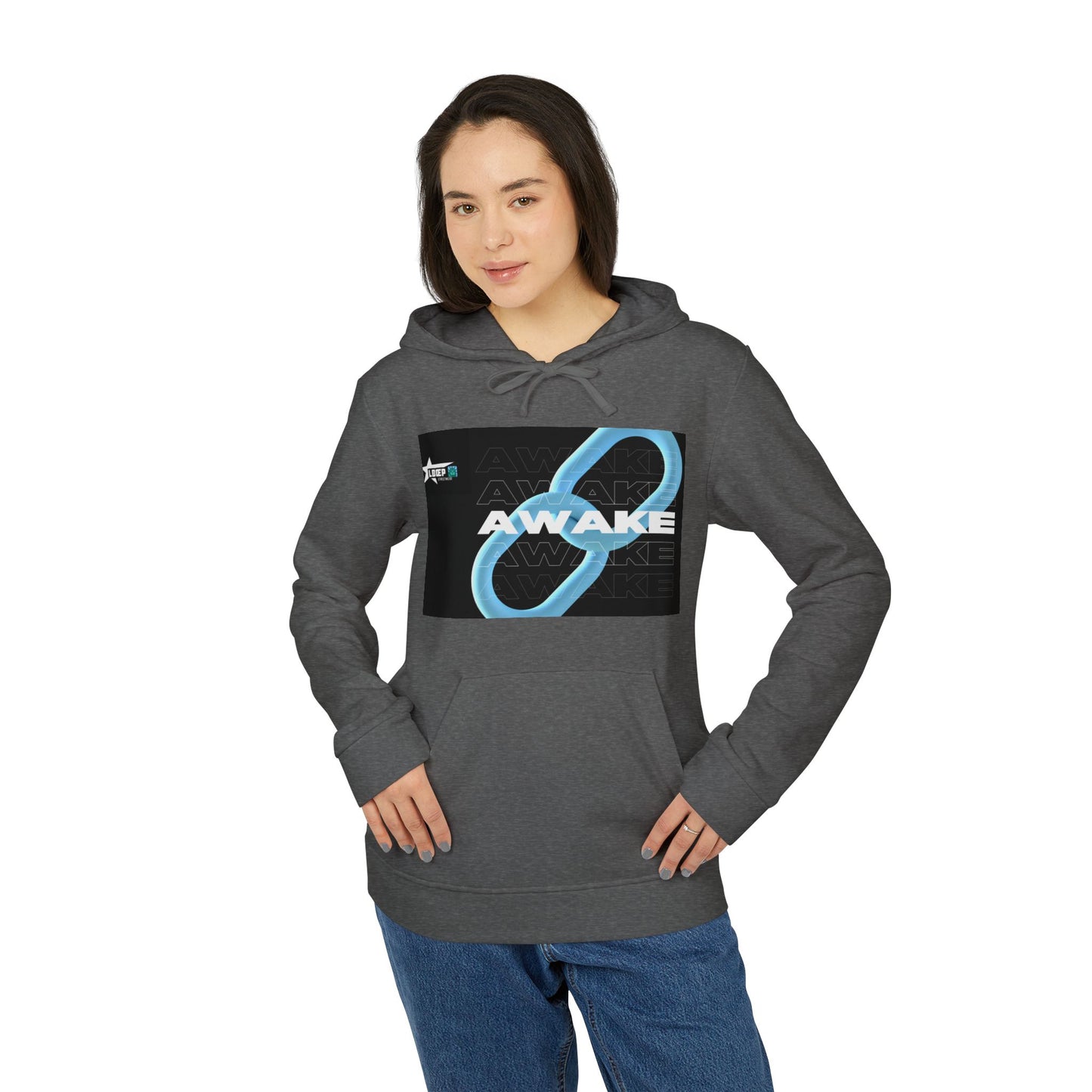 Adidas Unisex Fleece Hoodie - AWAKE & BOUNCE Graphic Design