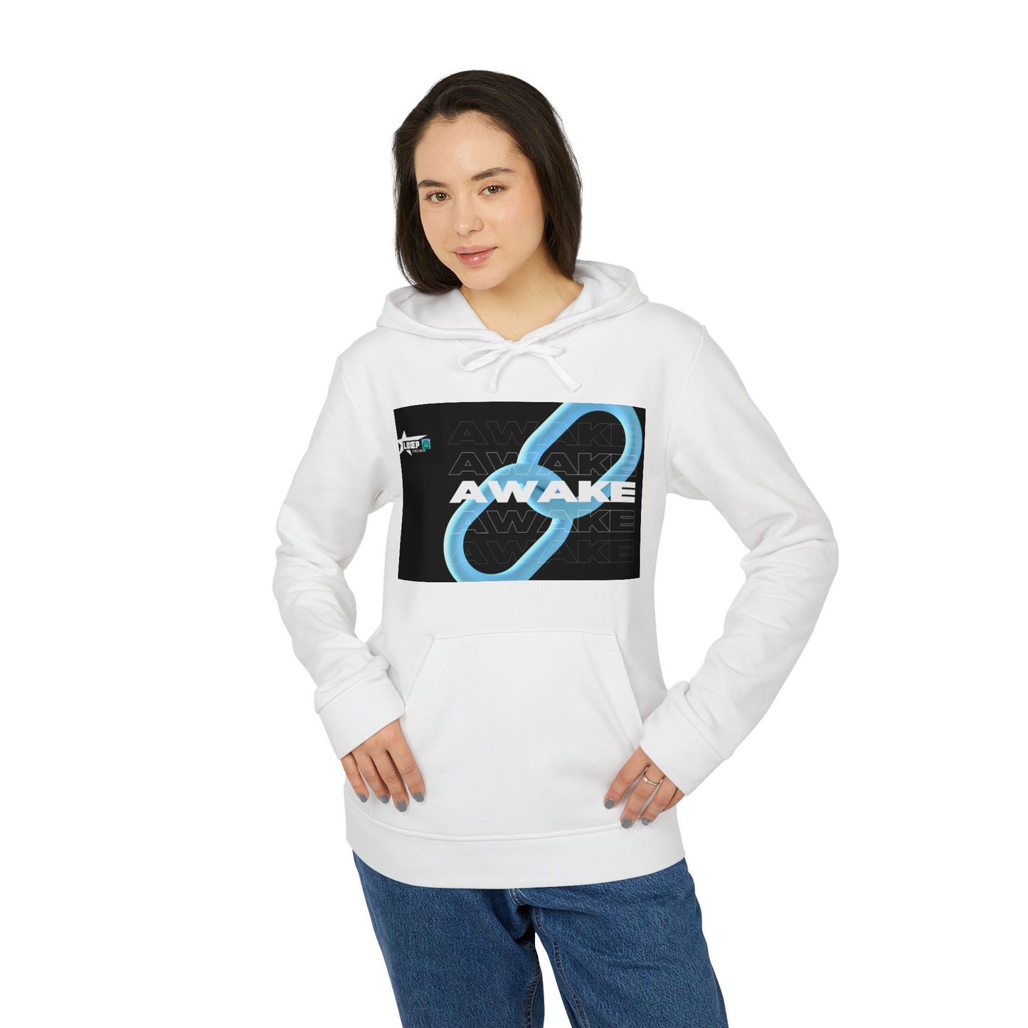 Adidas Unisex Fleece Hoodie - AWAKE & BOUNCE Graphic Design