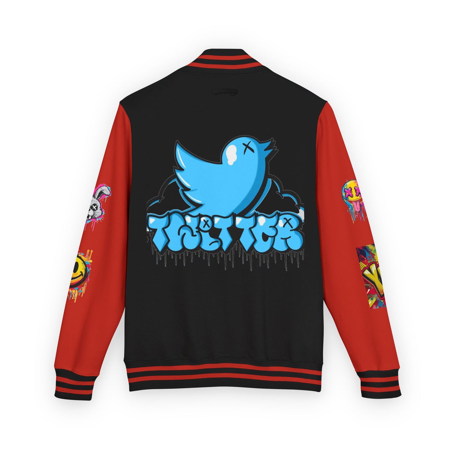 Trendy Unisex Heavyweight Letterman Jacket with Bold Graphics