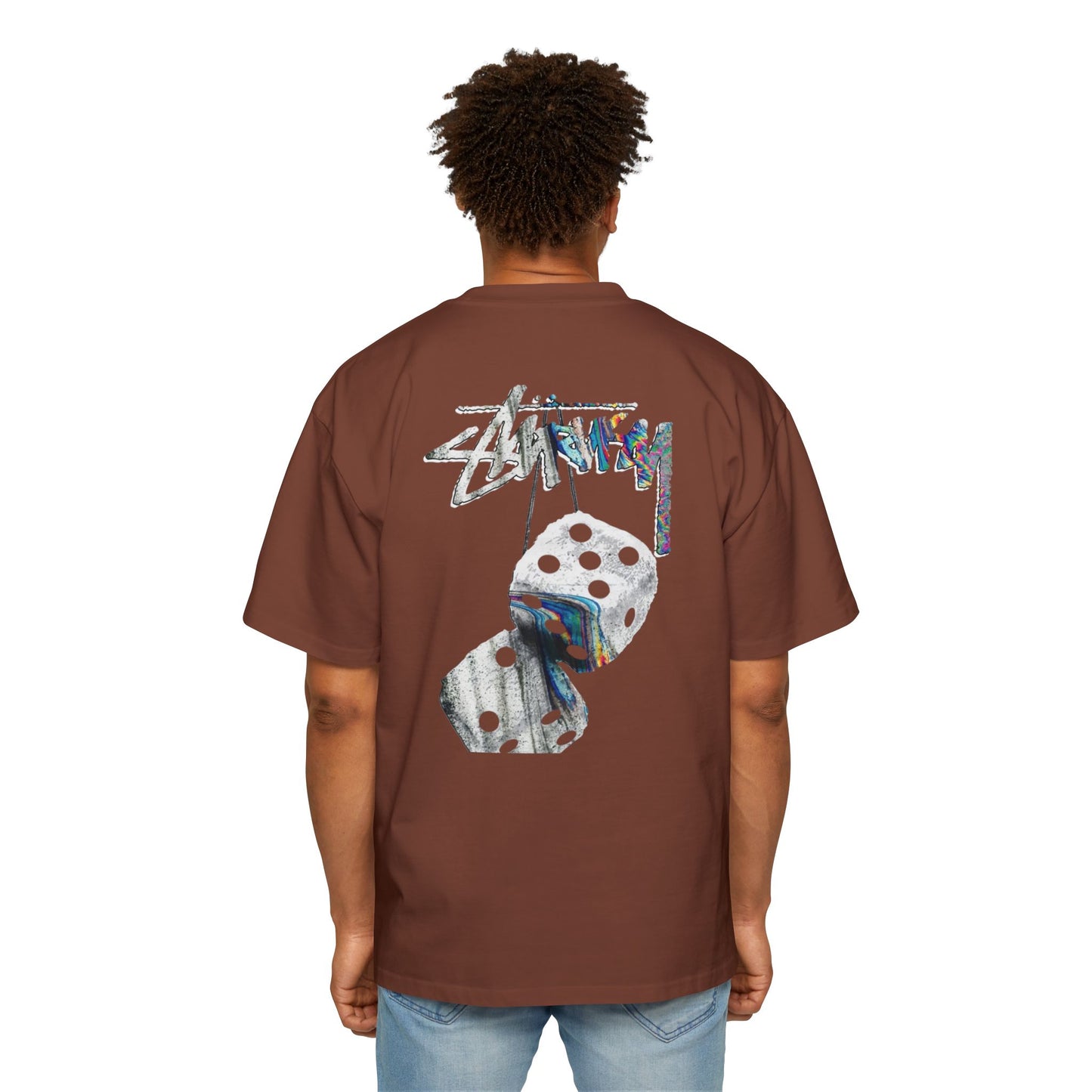 Men's Heavy Oversized Tee - Bold Angel Graphic Tee for Streetwear Style