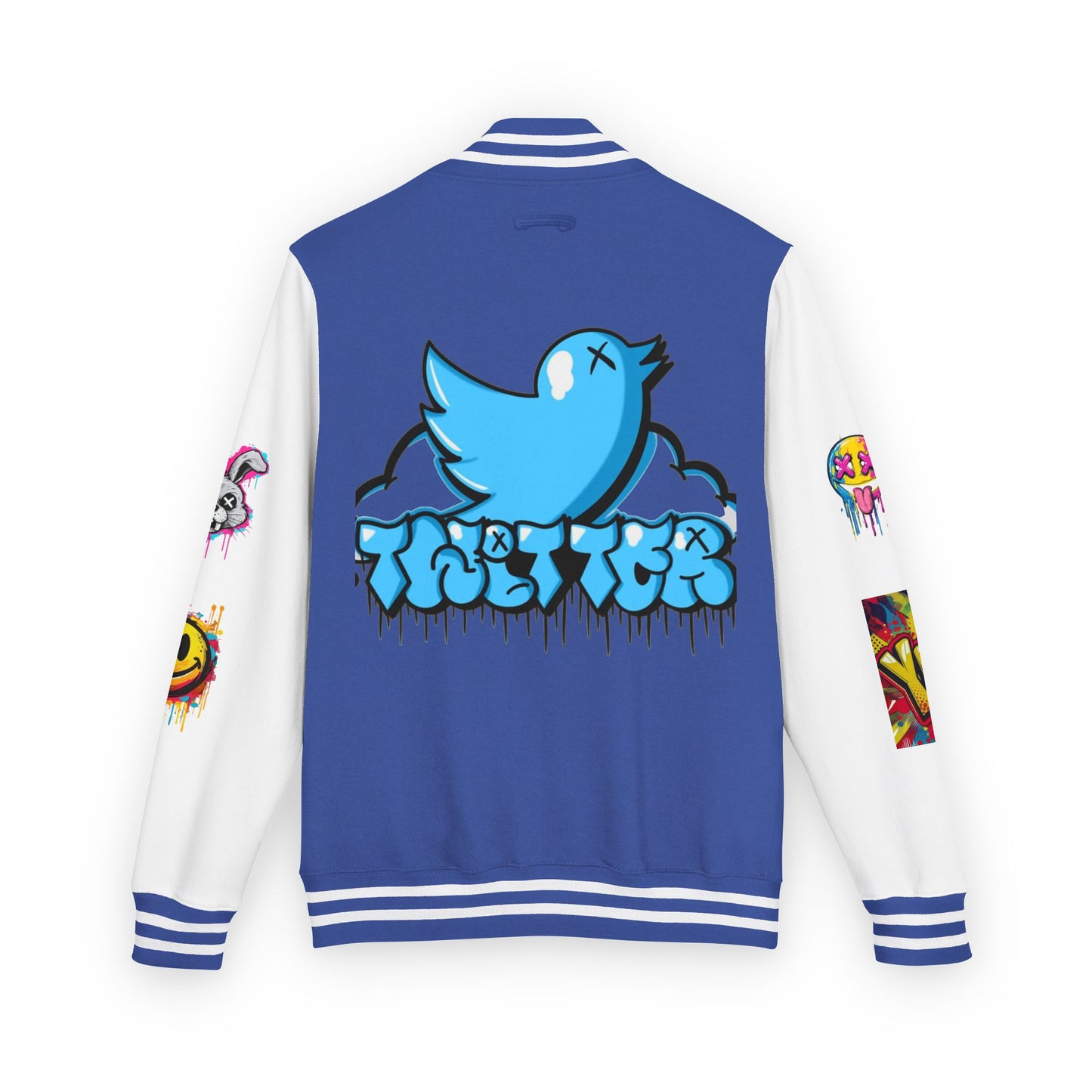 Trendy Unisex Heavyweight Letterman Jacket with Bold Graphics
