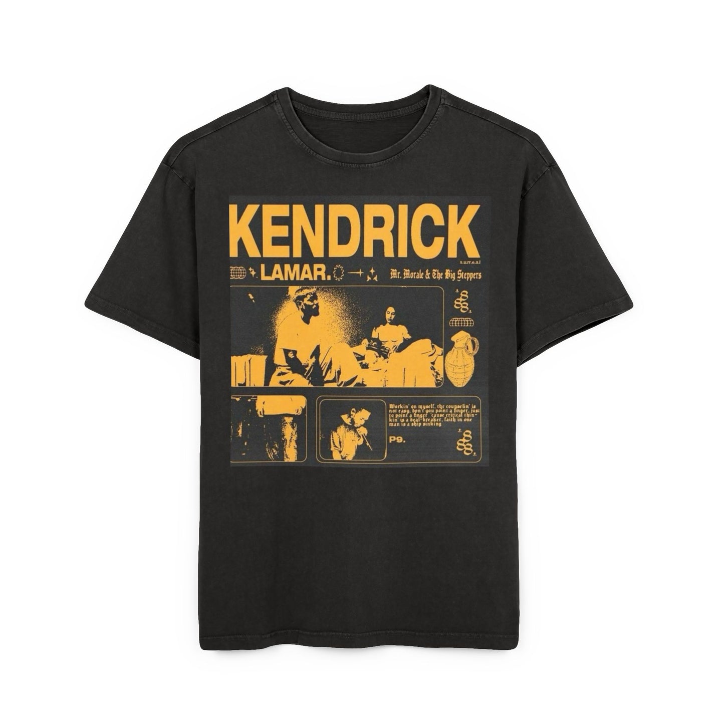 Kendrick Lamar Acid Washed Oversized Tee - Stylish Vintage Graphic T-Shirt