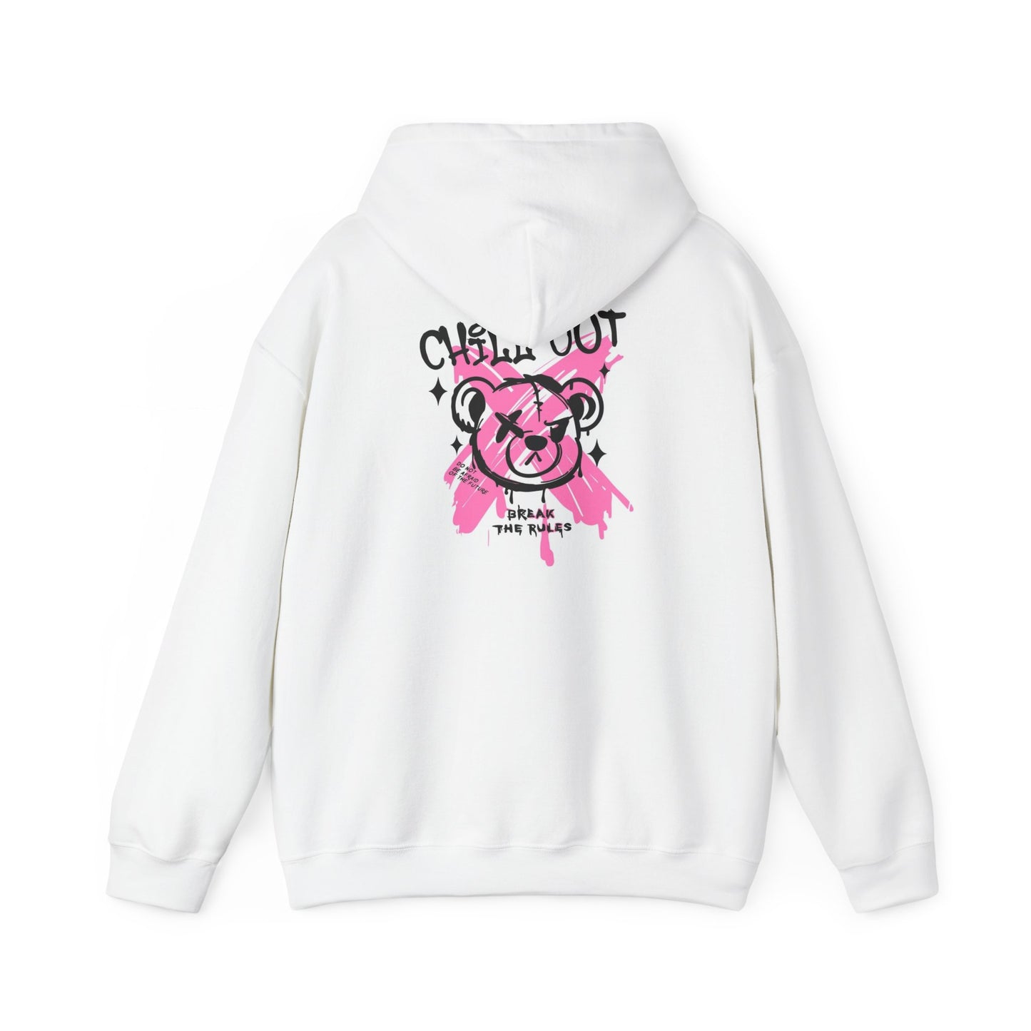 Chill Out Graphic Hoodie - Unisex Heavy Blend™ Sweatshirt with Playful Bear Design