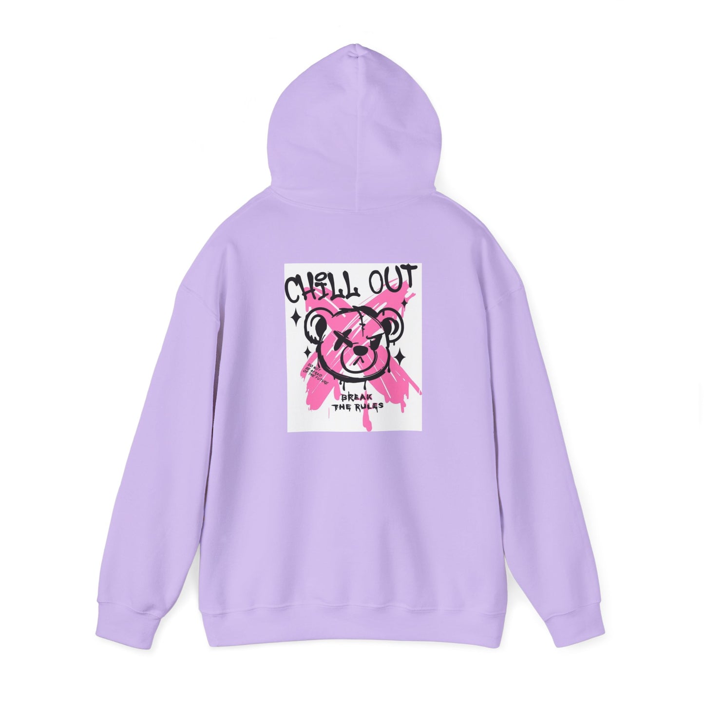 Chill Out Graphic Hoodie - Unisex Heavy Blend™ Sweatshirt with Playful Bear Design