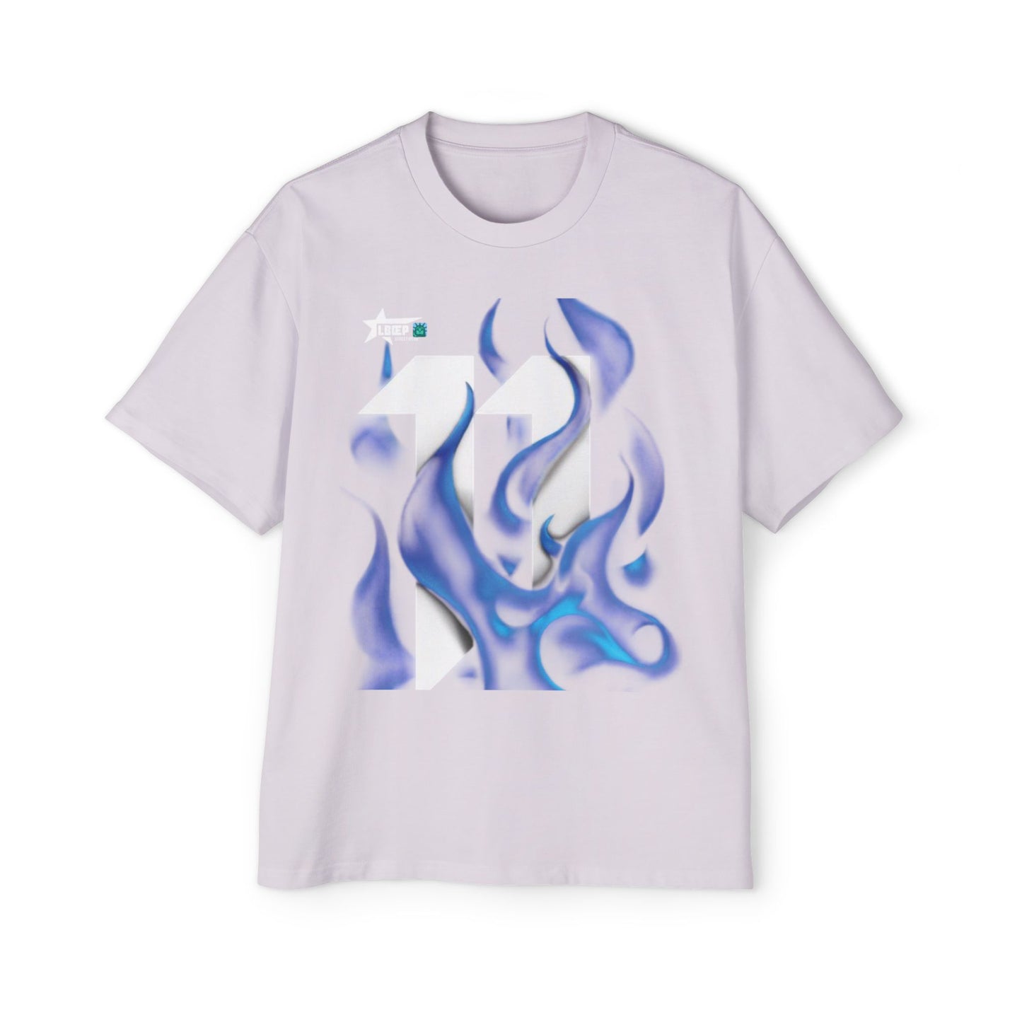 Blue Flame Graphic Tee — Men's Oversized Streetwear T-Shirt