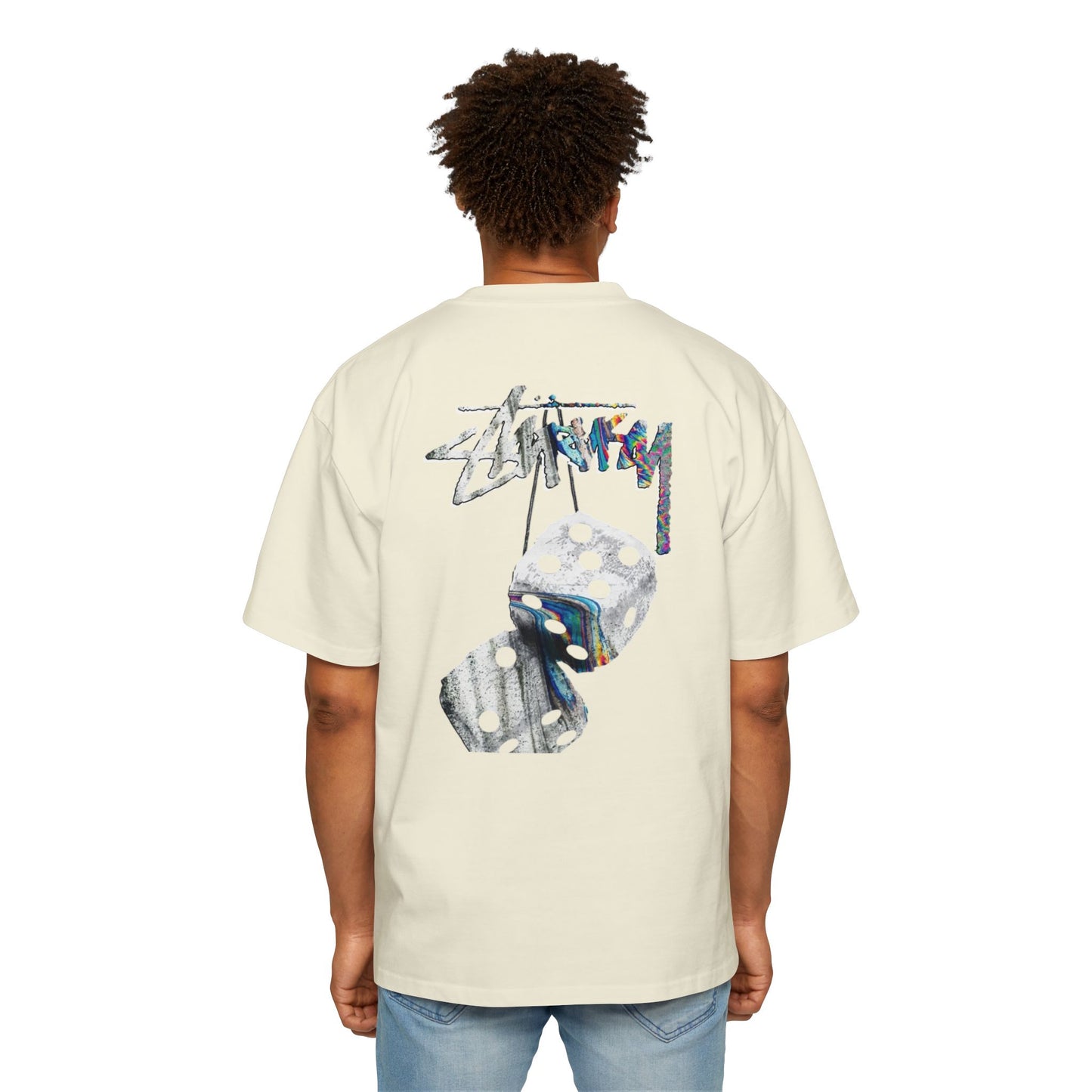 Men's Heavy Oversized Tee - Bold Angel Graphic Tee for Streetwear Style