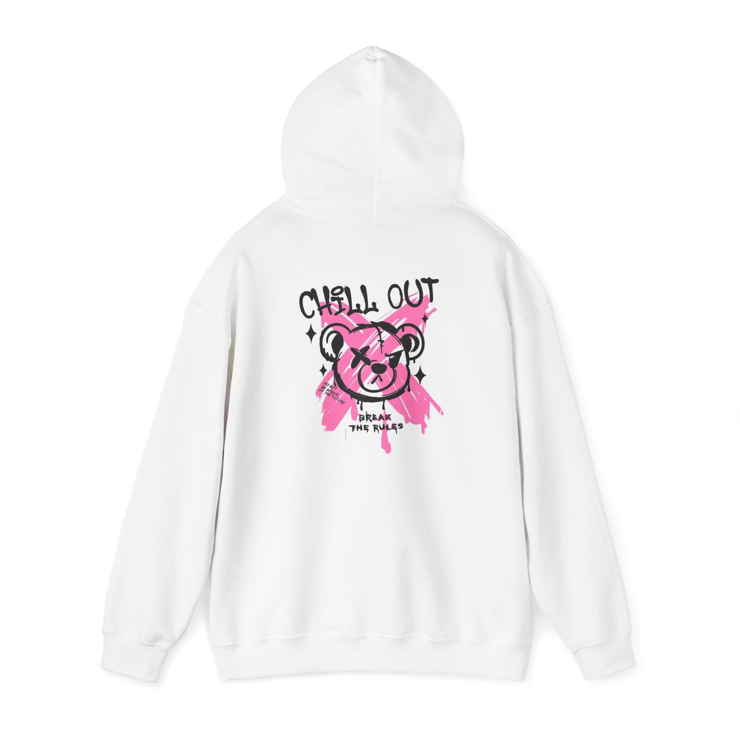 Chill Out Graphic Hoodie - Unisex Heavy Blend™ Sweatshirt with Playful Bear Design