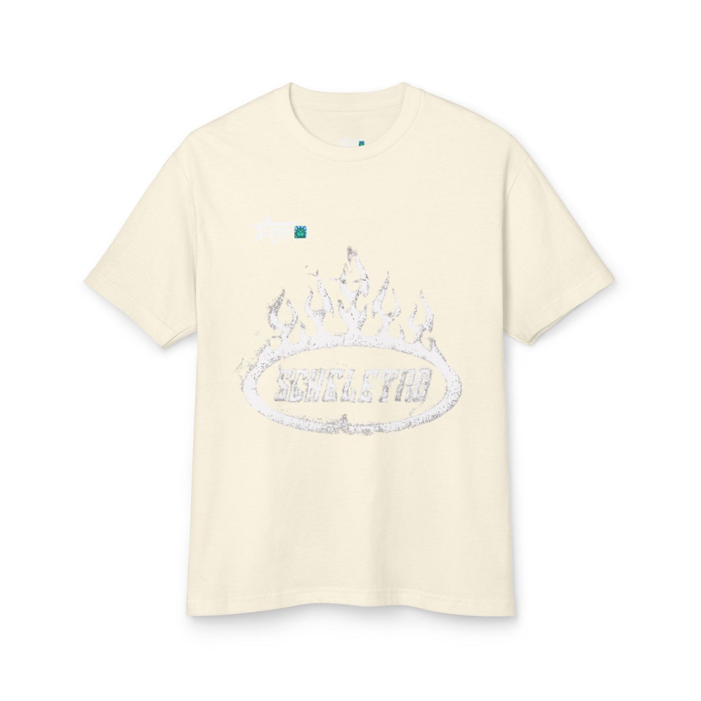 Vintage Flame Graphic Tee - Distressed Band Logo Shirt