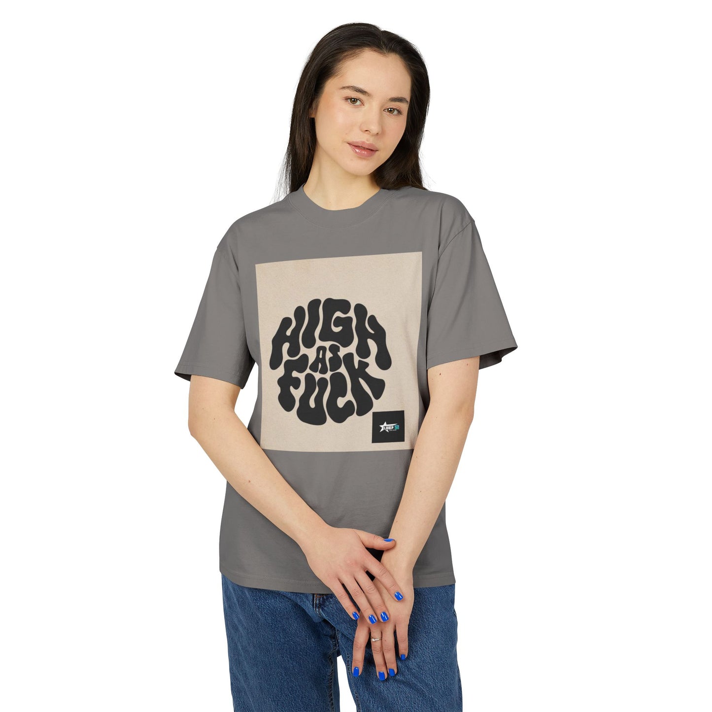 Faded Graphic Tee - 'HIGH AS F***' Unisex Heavy Tee for Casual Style