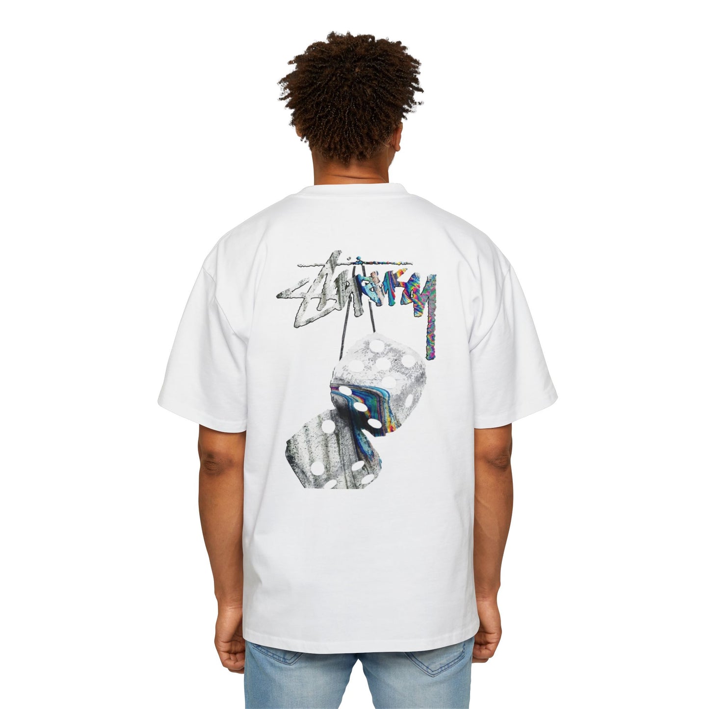 Men's Heavy Oversized Tee - Bold Angel Graphic Tee for Streetwear Style