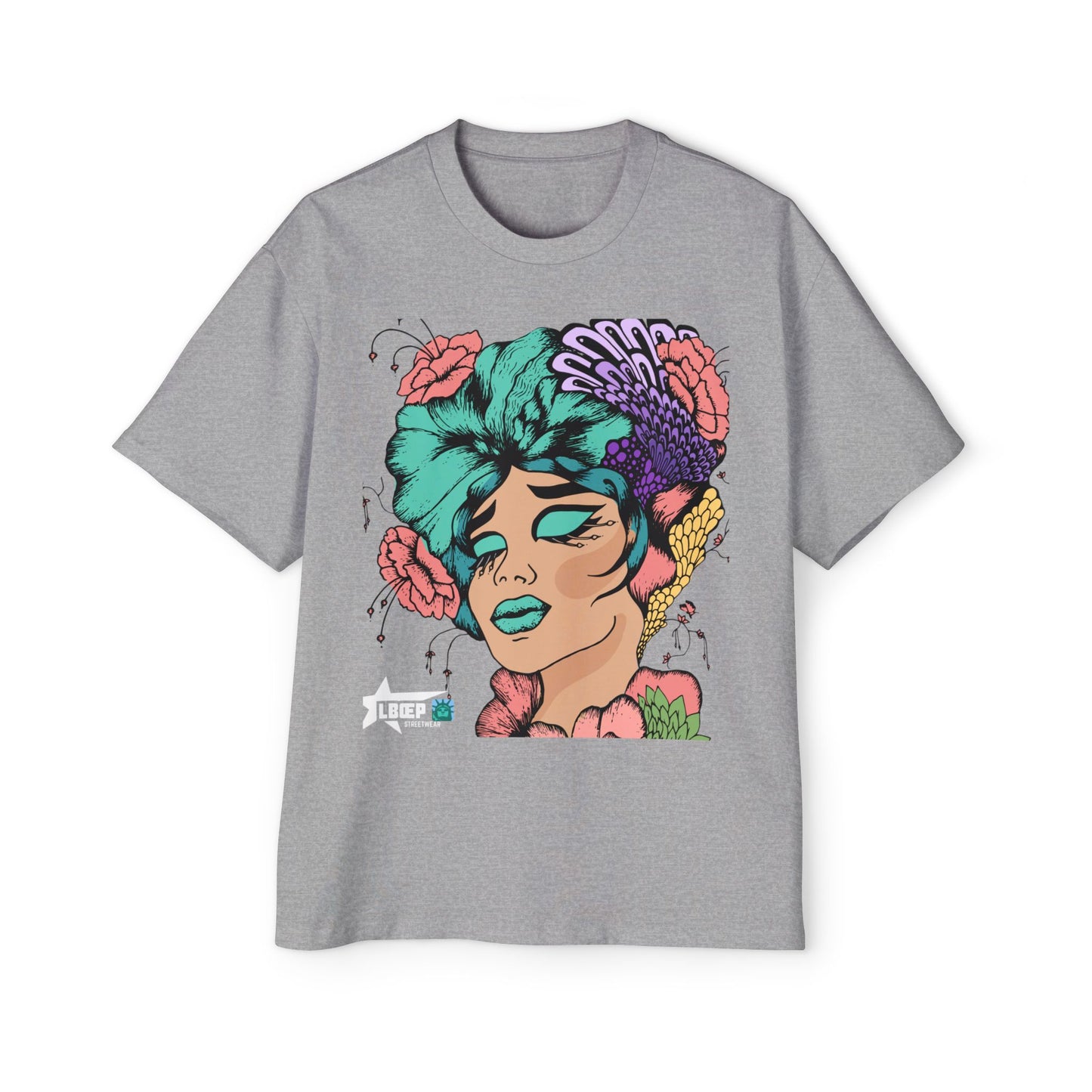 Graphic Tee — Vibrant Floral Pop-Art Portrait