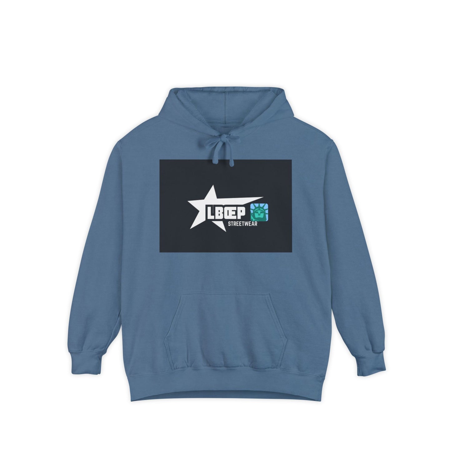 Unisex Garment-Dyed Hoodie - Trendy LBEP Streetwear with Spiked Plush Bear Design