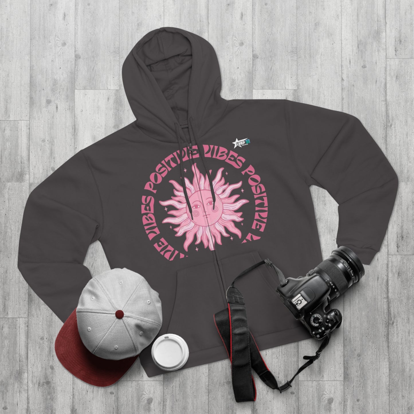 Positive Vibes Unisex Hooded Zip Sweatshirt