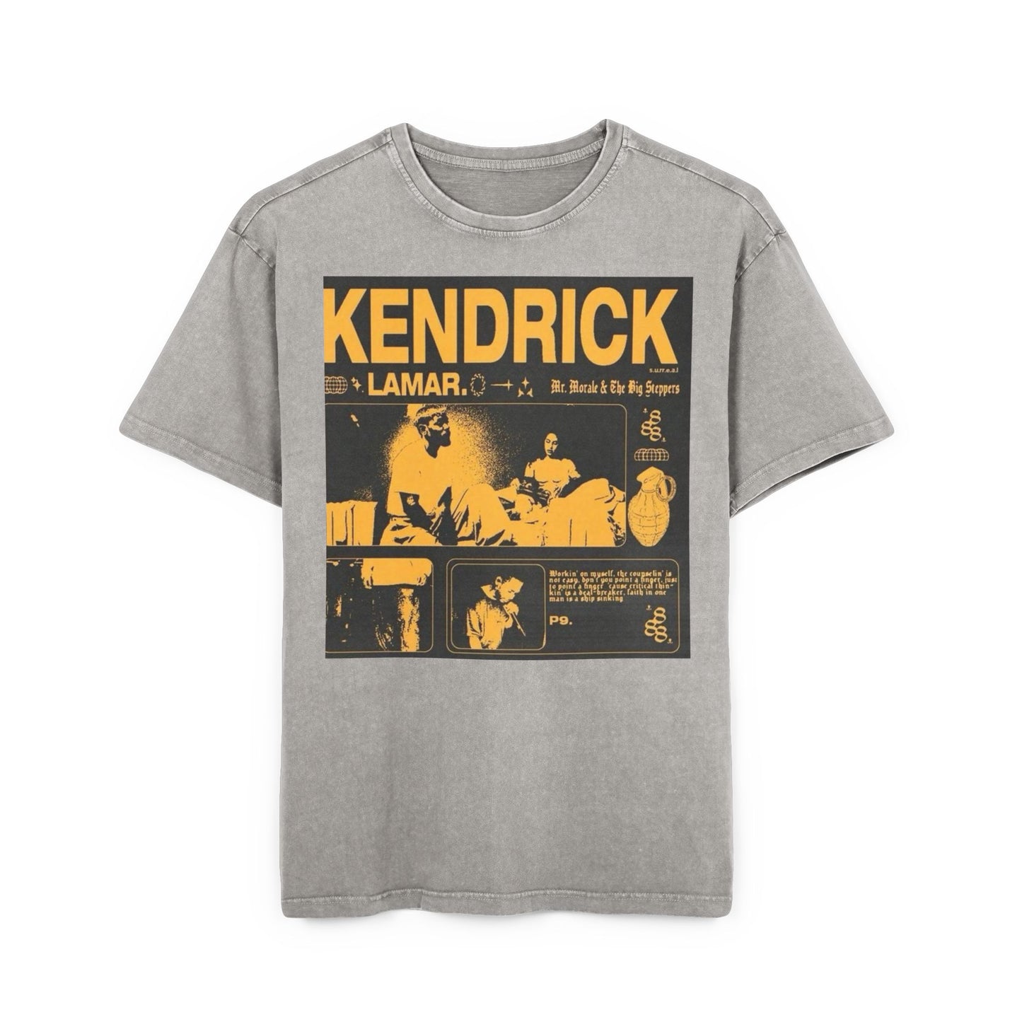 Kendrick Lamar Acid Washed Oversized Tee - Stylish Vintage Graphic T-Shirt