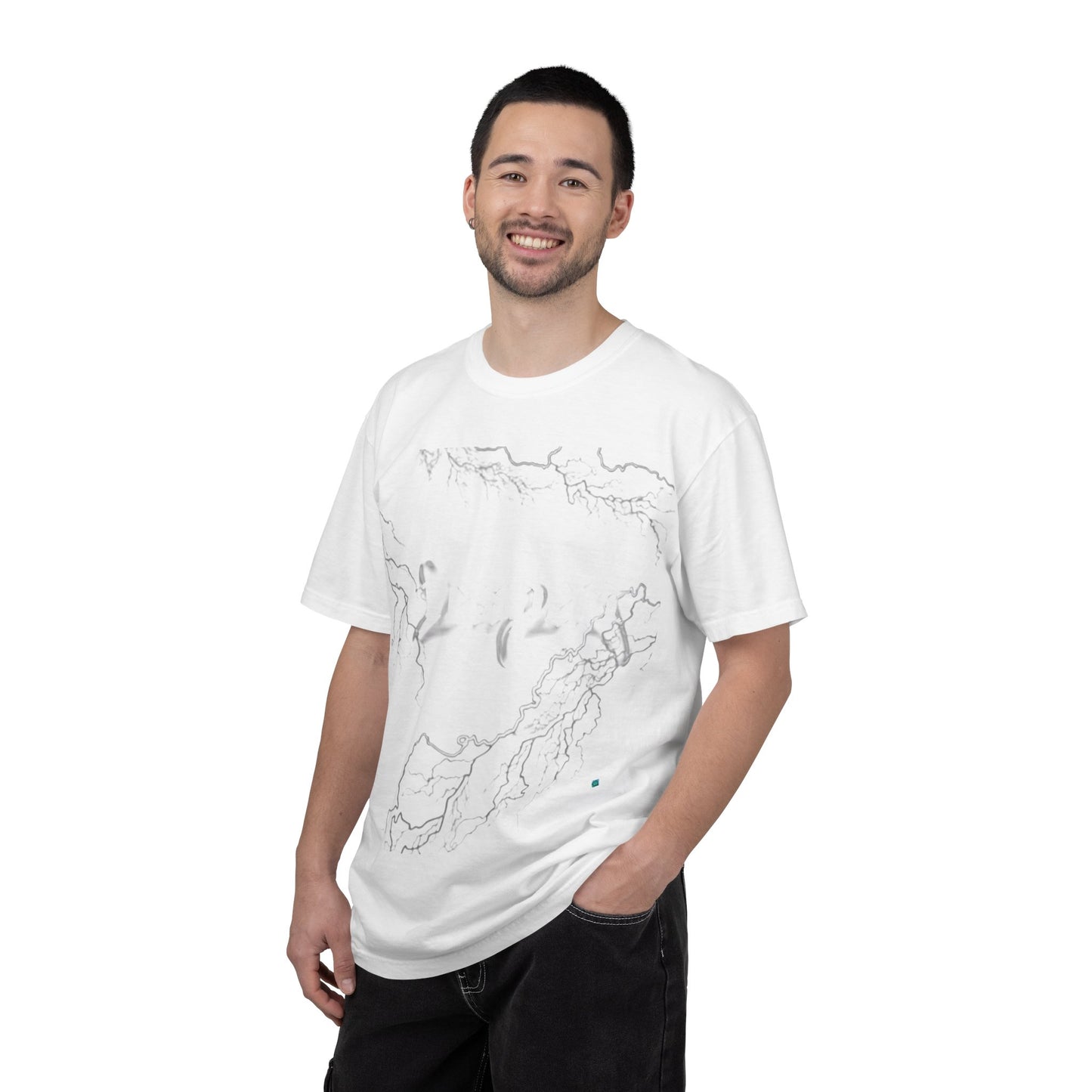 Abstract Lightning Sketch T-Shirt — Minimal Outline Graphic Tee