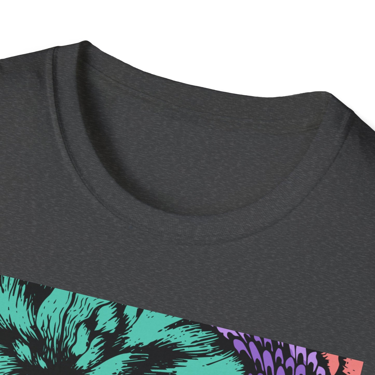 Vibrant Floral Art Unisex Softstyle T-Shirt - Colorful Bohemian Tee