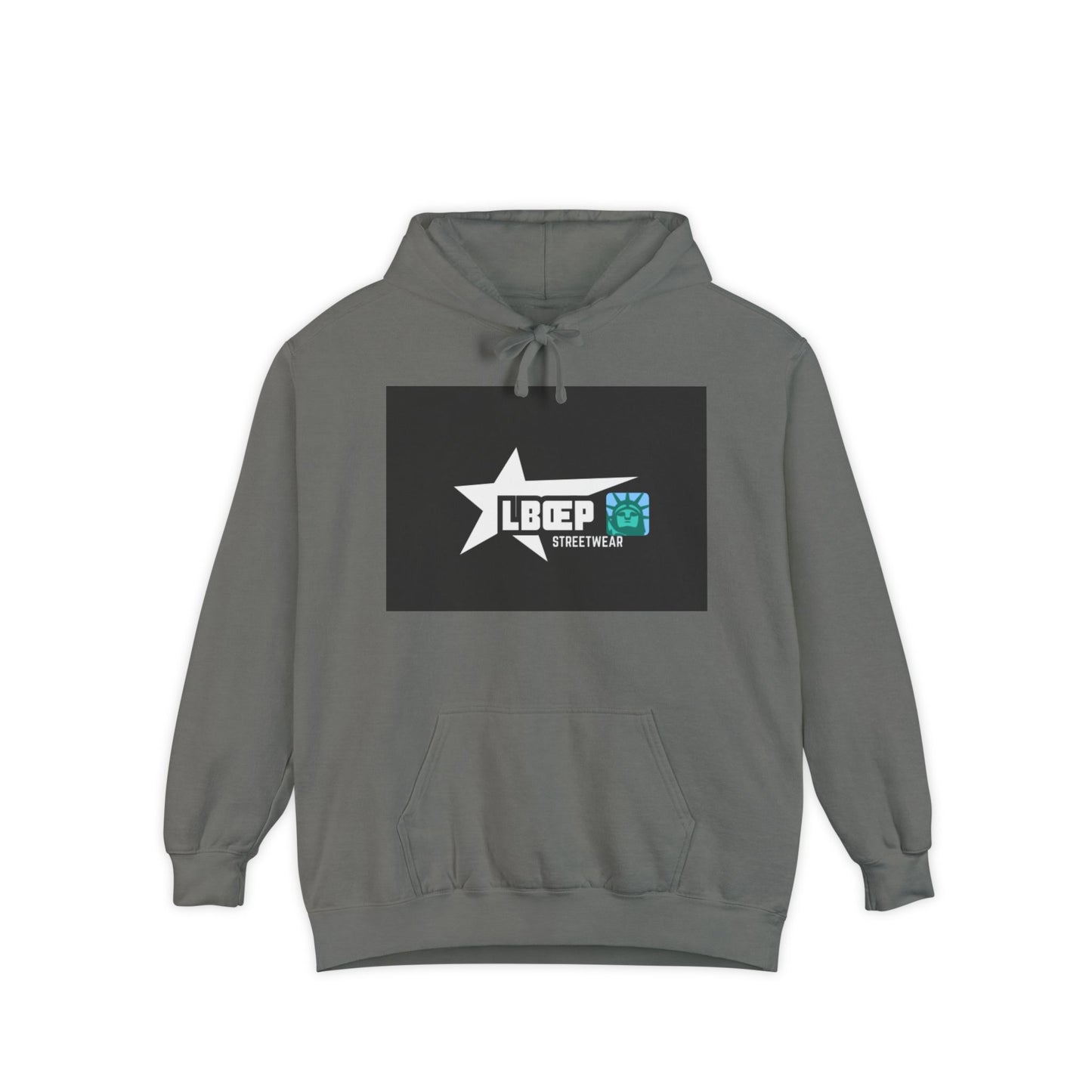 Unisex Garment-Dyed Hoodie - Trendy LBEP Streetwear with Spiked Plush Bear Design