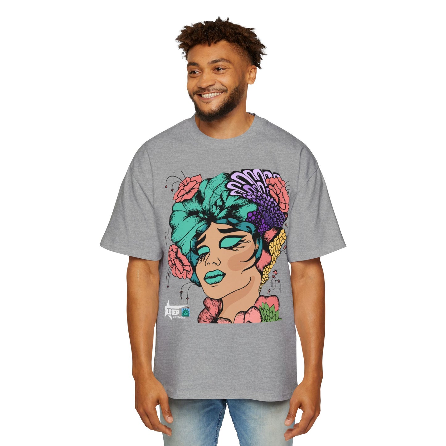 Graphic Tee — Vibrant Floral Pop-Art Portrait