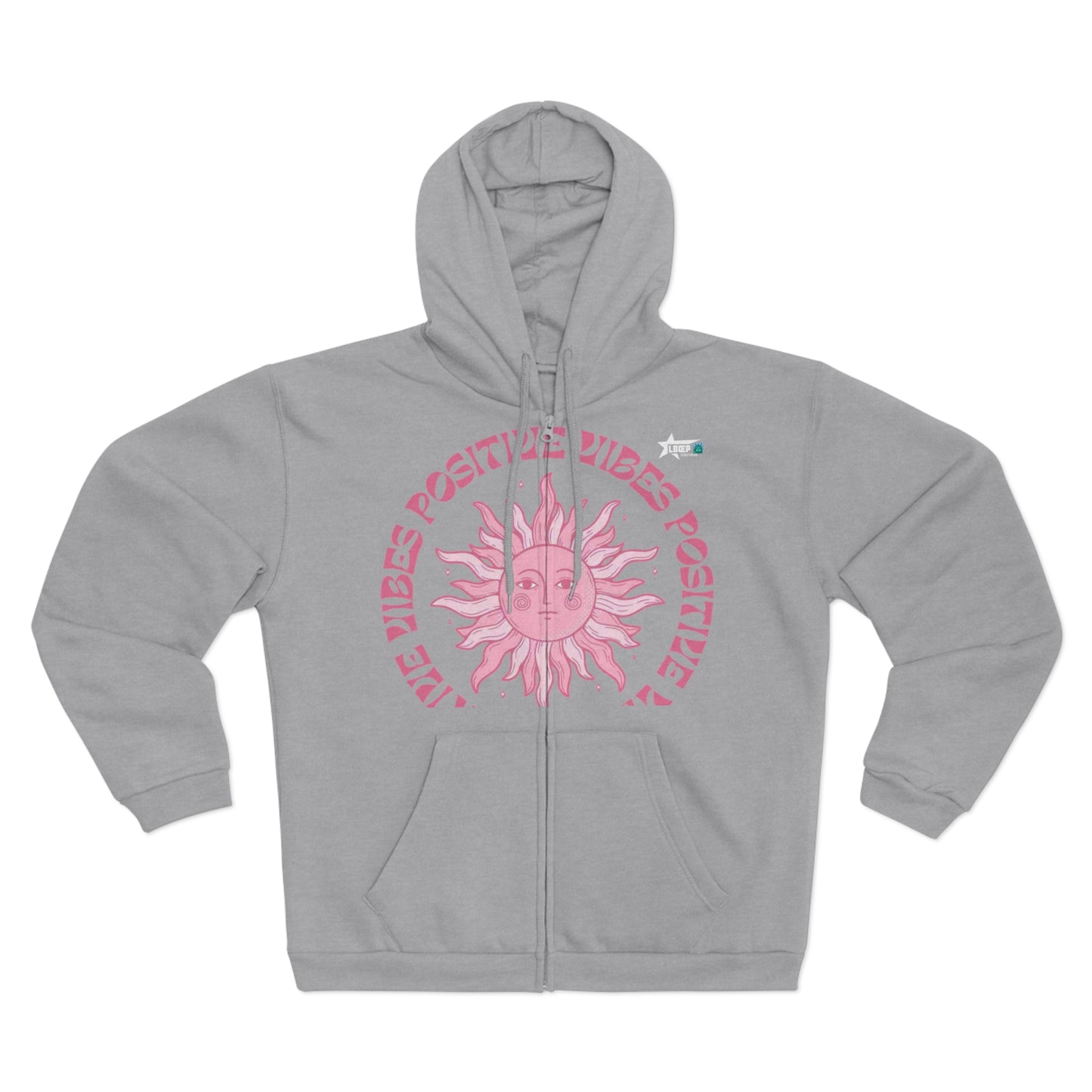 Positive Vibes Unisex Hooded Zip Sweatshirt