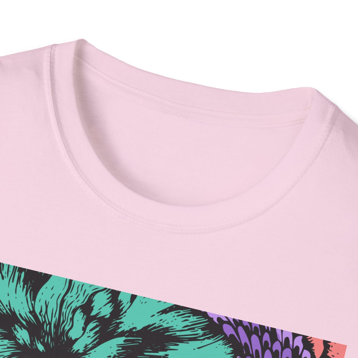 Vibrant Floral Art Unisex Softstyle T-Shirt - Colorful Bohemian Tee