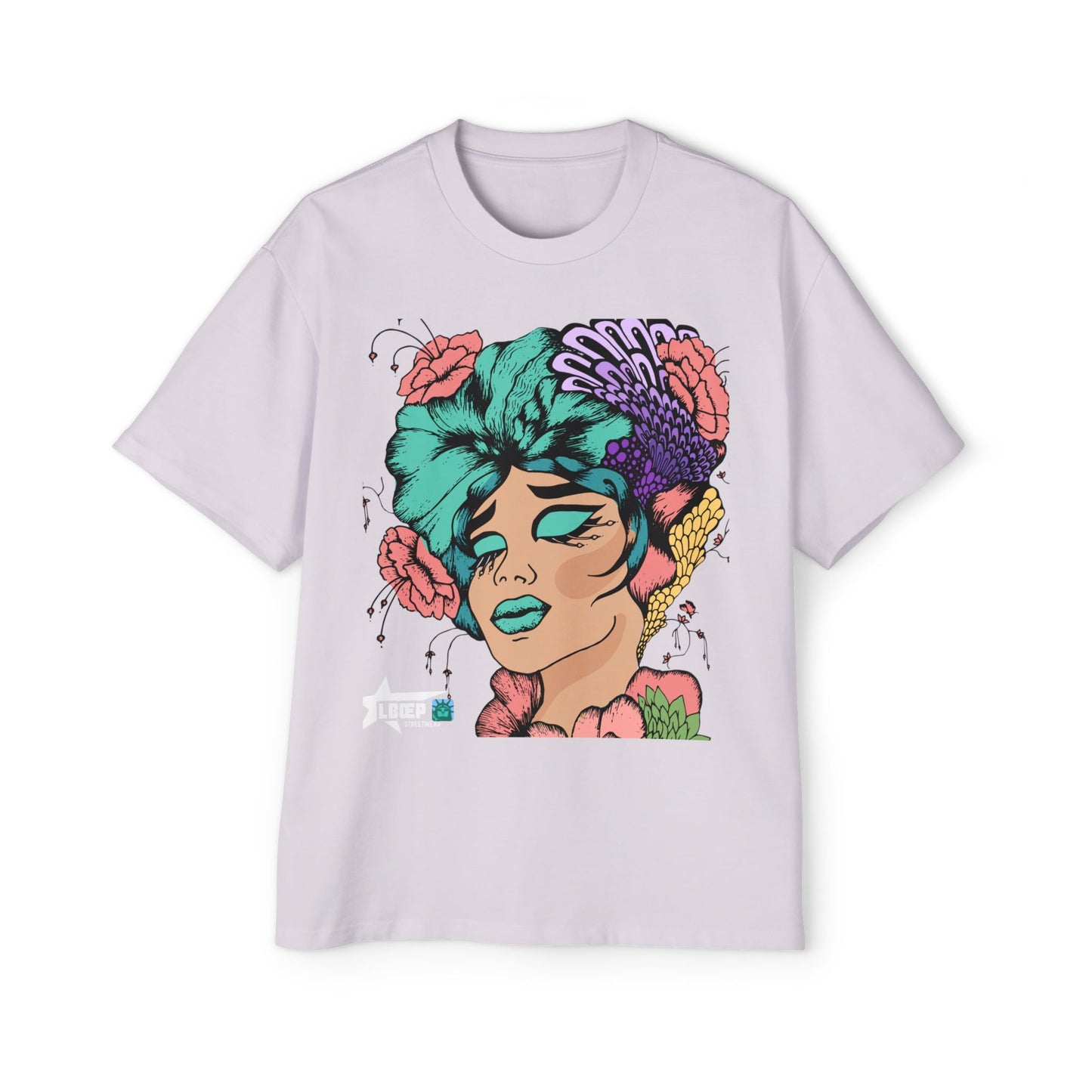 Graphic Tee — Vibrant Floral Pop-Art Portrait