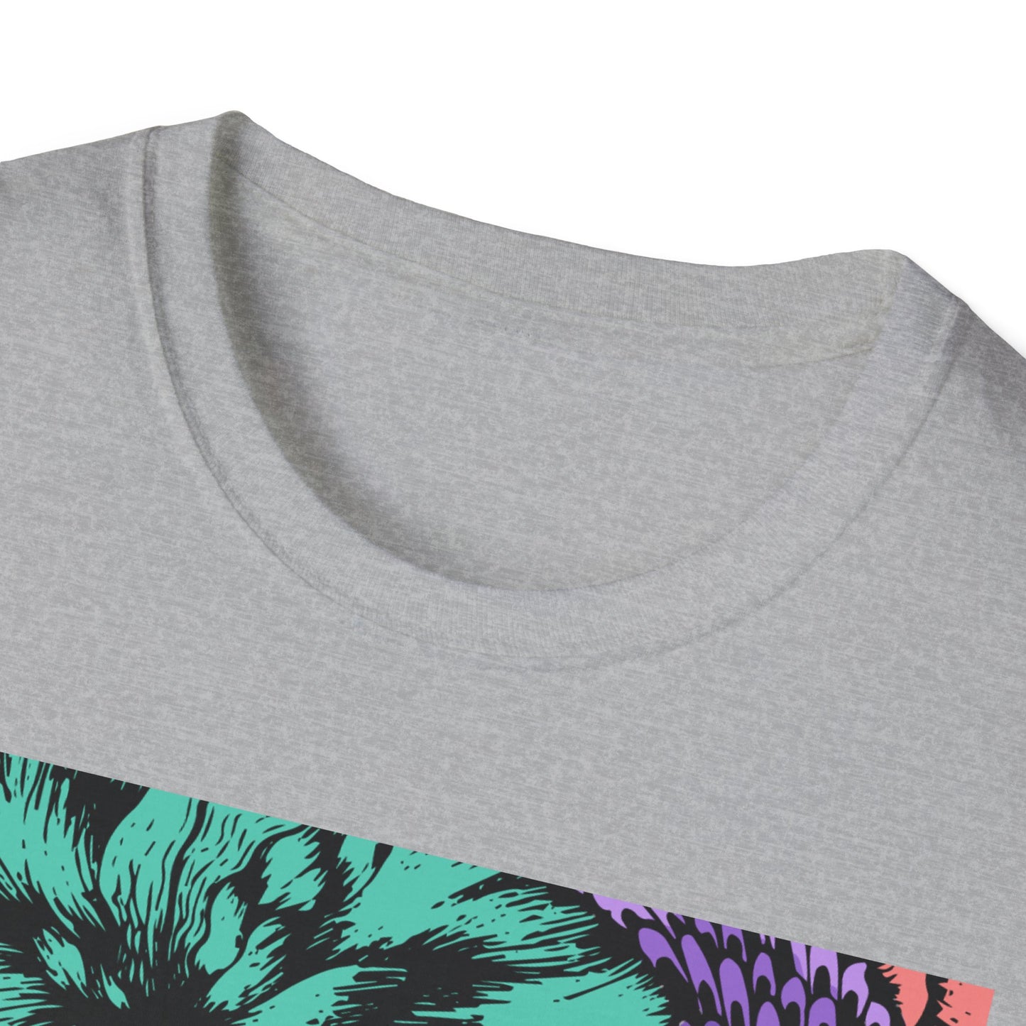 Vibrant Floral Art Unisex Softstyle T-Shirt - Colorful Bohemian Tee
