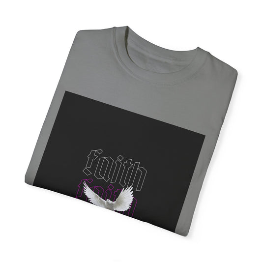 Unisex Garment-Dyed Faith T-Shirt - Inspirational Design with Dove - Perfect for Spirituality and Everyday Wear