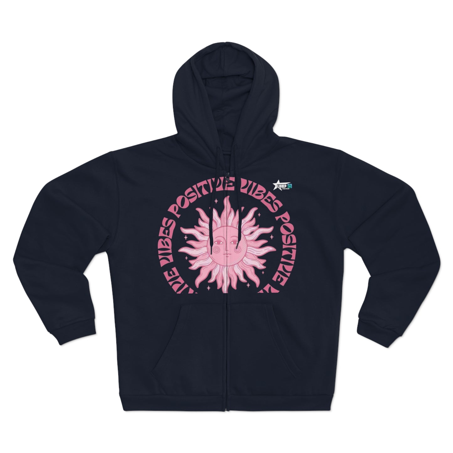 Positive Vibes Unisex Hooded Zip Sweatshirt