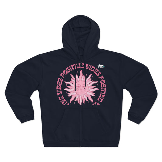Positive Vibes Unisex Hooded Zip Sweatshirt