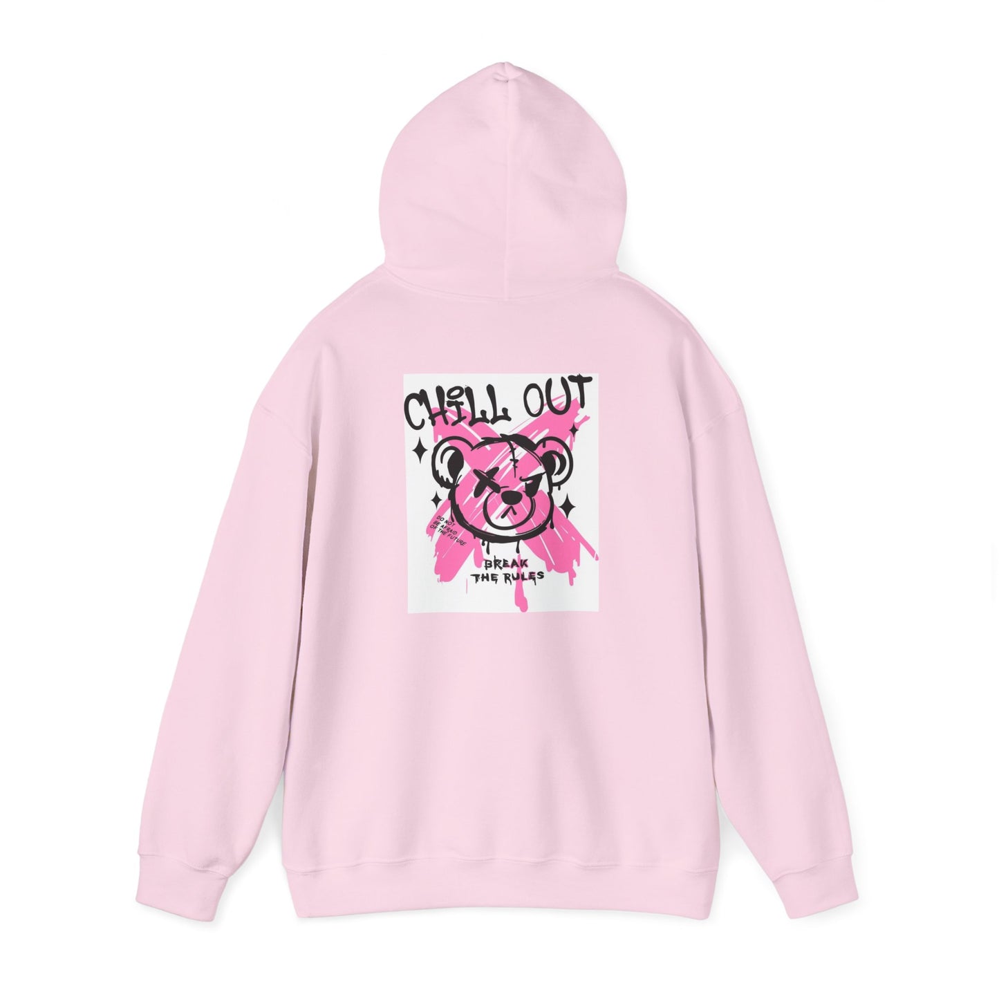 Chill Out Graphic Hoodie - Unisex Heavy Blend™ Sweatshirt with Playful Bear Design