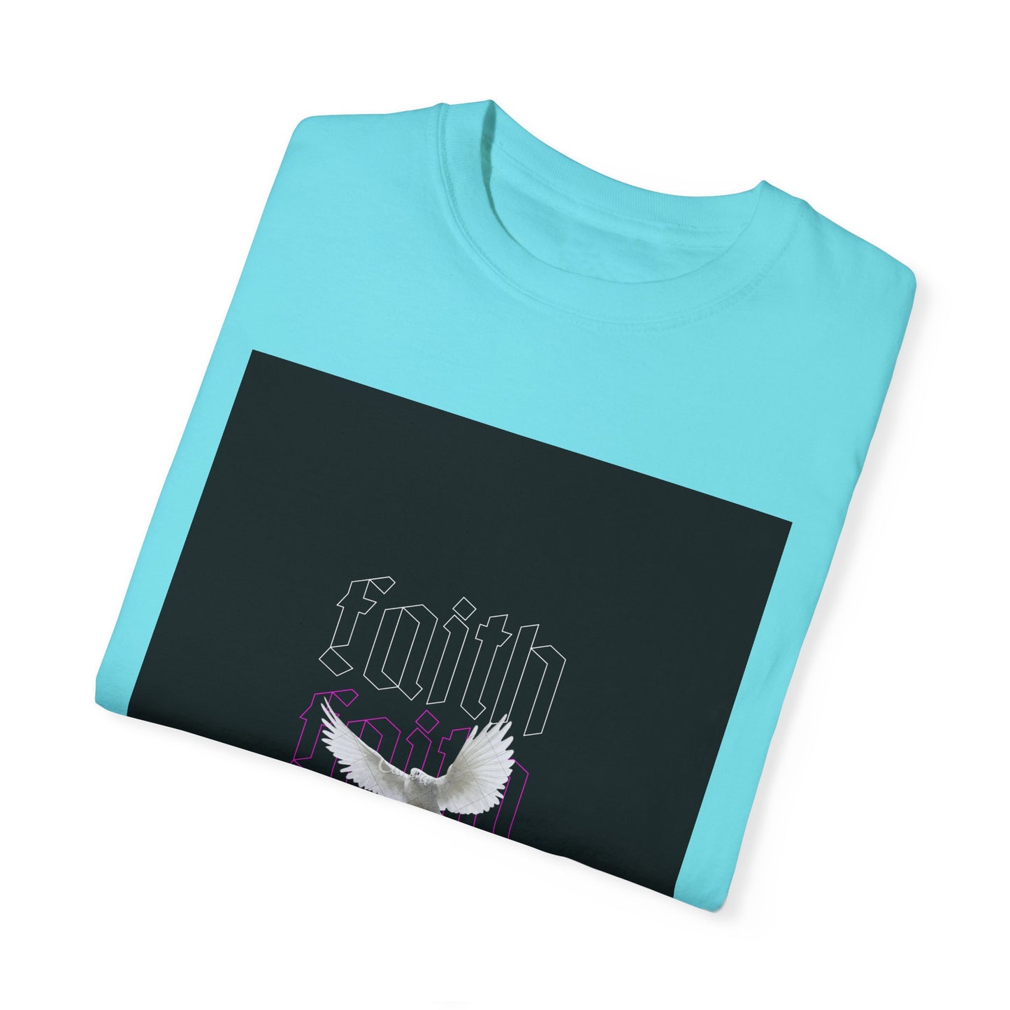 Unisex Garment-Dyed Faith T-Shirt - Inspirational Design with Dove - Perfect for Spirituality and Everyday Wear