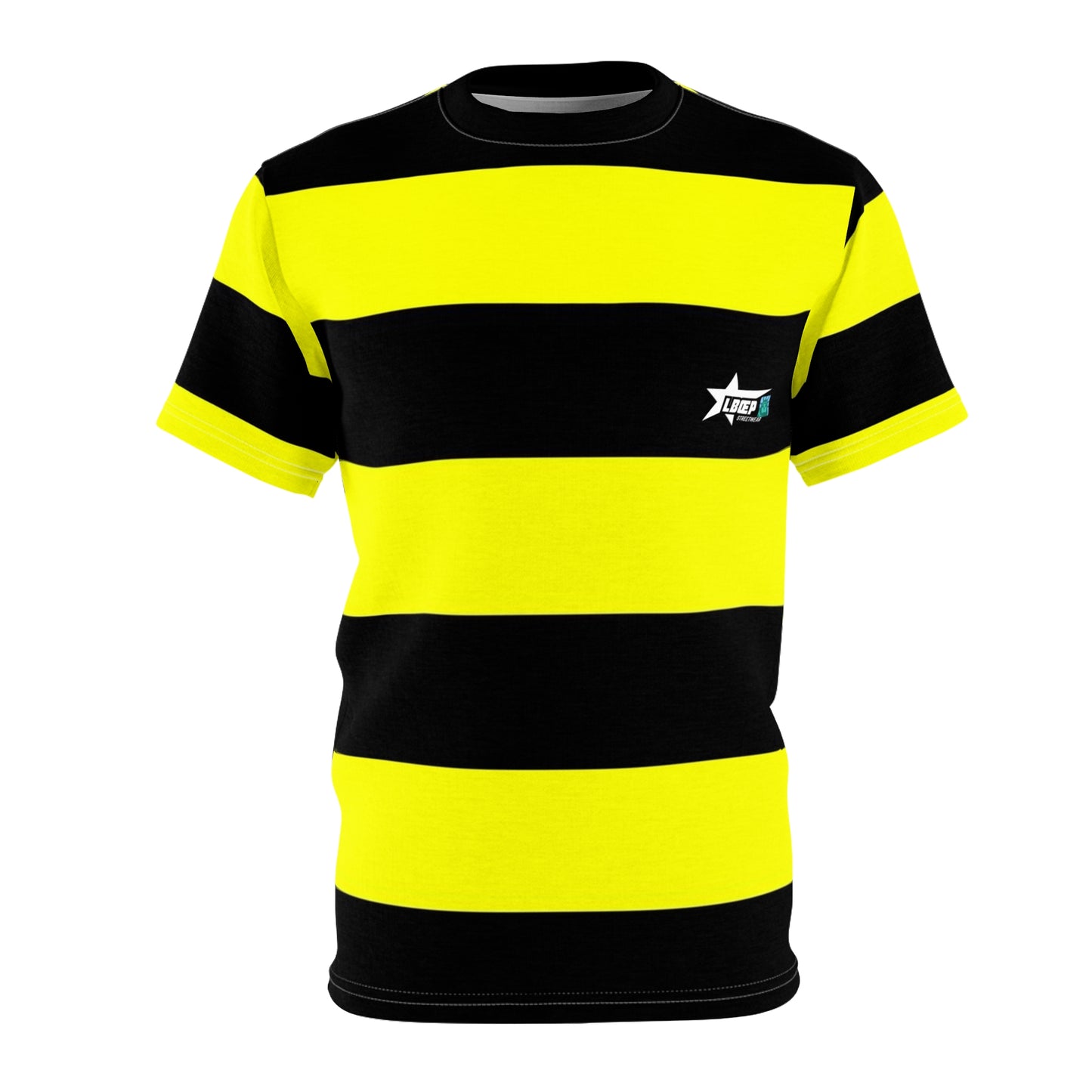 Bold Striped Unisex Tee - Eye-Catching Black & Yellow Design for Trendsetters
